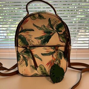Aldo mini backpack with leaf pattern
